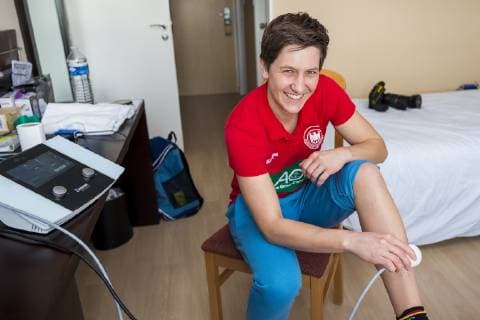 Brest, Frankreich 04. Dezember 2018: EHF EM 2018 - Media Day Ina Grossmann (Deutschland Thueringer HC) beim Ultraschall Brest Frankreich