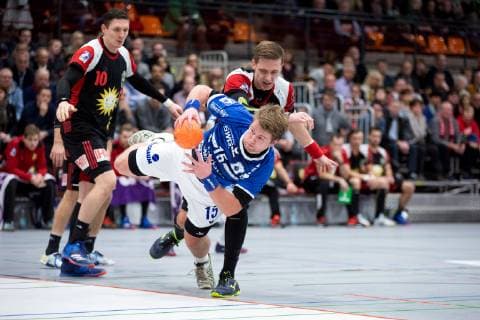 Luebbecke, Deutschland 08.12.2018: 2. Handball Bundesliga - 2018 2019 - TuS-N-Luebbecke vs. TV 05 07 Huettenberg (M) Moritz Zörb Zoerb (Huettenberg) Luebbecke Nordrhein-Westfalen Deutschland Merkur Arena