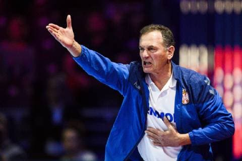 181209 Zivojin Maksic, head coach of Serbia during the EHF European WomenÕs Handball Championship match between Serbia and Russia on December 9, 2018 in Nantes. Photo: Ludvig Thunman BILDBYRN kod LT 35568 Copyright: LUDVIGxTHUNMAN BB181209LT083