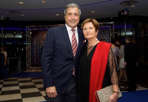 Berlin 08.12.2018 Hotel ESTREL CHAMPIONS BERLINER SPORTLER DES JAHRES 2018 Kaweh NIROOMAND Manager der Berlin Recycling Volleys DOSB Vize Praesident mit Ehefrau Jutta Foto Eberhard Thonfeld camera 4