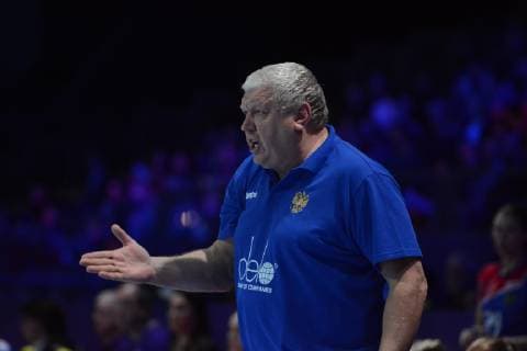 Evgenii Trefilov - entraineur Russie HANDBALL : Serbie vs Russie - Euro feminin 2018 - 09 12 2018 RonanHoussin Panoramic 