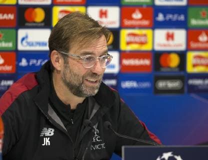 10th December 2018, Anfield, Liverpool, England, UEFA Champions League football, Liverpool versus Napoli press conference PK Pressekonferenz Liverpool manager Jurgen Klopp listens to a question about tomorrow night s match  ActionPlus12086603 DavidxBlunsden