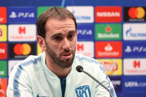 Atletico s captain Diego Roberto Godin pictured during a press conference PK Pressekonferenz of Spanish club Athletico Madrid, Monday 10 December 2018 in Brugge. Tomorrow Athletico will meet Belgian soccer team Club Brugge KV on the sixth and last day of the UEFA Champions League, in group A. BRUNOxFAHY  x05487327x