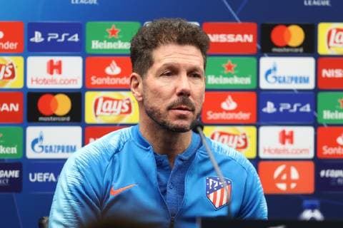 Atletico s head coach Diego Simeone pictured during a press conference PK Pressekonferenz of Spanish club Athletico Madrid, Monday 10 December 2018 in Brugge. Tomorrow Athletico will meet Belgian soccer team Club Brugge KV on the sixth and last day of the UEFA Champions League, in group A. BRUNOxFAHY  x05487320x