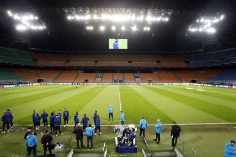 during a training session prior to the UEFA Champions League group B match between Internazionale Milan and PSV Eindhoven at Stadio Giuseppe Meazza on December 10, 2018 in Milan, Italy UEFA Champions League 2018 2019 xVIxVIxImagesx xJeroenxPutmansxIVx 13039518