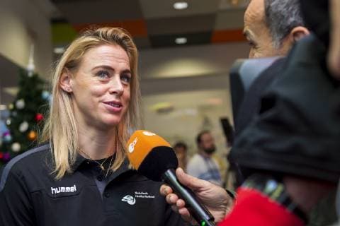 Nancy, Frankreich 10. Dezember 2018: EHF EM 2018 - Media Day - Training Maura Visser (Niederlande Bietigheim) im ZDF Interview Nancy Frankreich
