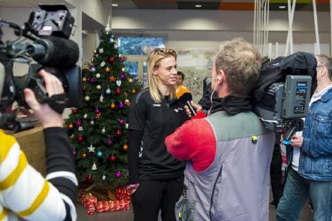 Nancy, Frankreich 10. Dezember 2018: EHF EM 2018 - Media Day - Training Maura Visser (Niederlande Bietigheim) im ZDF Interview Nancy Frankreich