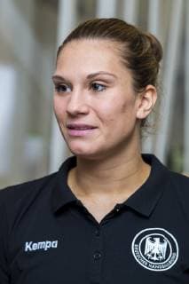 Nancy, Frankreich 10. Dezember 2018: EHF EM 2018 - Media Day - Training Julia Behnke (Deutschland Metzingen) Portrait Gesicht Nancy Frankreich