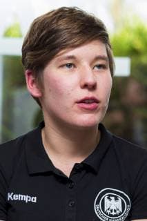 Nancy, Frankreich 10. Dezember 2018: EHF EM 2018 - Media Day - Training Alina Grijseels (Deutschland Dortmund) Portrait Gesicht Nancy Frankreich