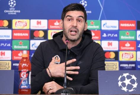Head coach of FC Shakhtar Donetsk Paulo Fonseca attends a pre-match news conference ahead of the UEFA Champions League Group F Matchday 6 game against Olympique Lyonnais (Lyon), Kyiv, capital of Ukraine, December 11, 2018. The fixture is due to take place at the NSC Olimpiyskiy in the Ukrainian capital at 22:00 local time on December 12. Ukrinform. Pre-match news conference of Shakhtar before UCL game against Lyon  Copyright: xDanilxShamkinx