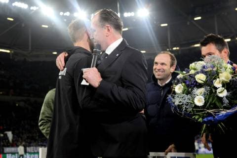 Offizielle Verabschiedung von Benedikt Höwedes (Lokomotiv Moskau) und Jefferson Farfan (Lokomotiv Moskau) beim Champions League Spiel (Saison 2018 19) FC Schalke 04 - Lokomotive Moskau. Copyright: Thomas Pakusch