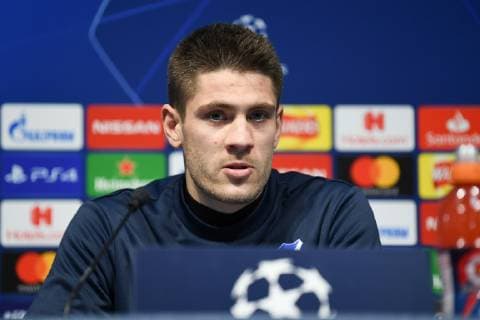 11.12.2018, xmeix, Fussball UEFA Champions League, TSG 1899 Hoffenheim, Pressekonferenz - Abschlusstraining, emspor, v.l. Andrej Kramaric (TSG 1899 Hoffenheim) DFL DFB REGULATIONS PROHIBIT ANY USE OF PHOTOGRAPHS as IMAGE SEQUENCES and or QUASI-VIDEO Manchetser