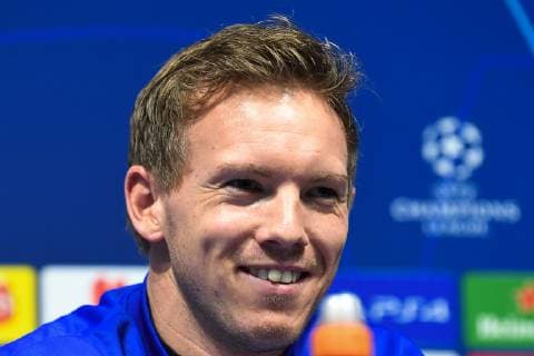 11.12.2018, xmeix, Fussball UEFA Champions League, TSG 1899 Hoffenheim, Pressekonferenz - Abschlusstraining, emspor, v.l. Hoffenheims Trainer Julian Nagelsmann (TSG 1899 Hoffenheim) DFL DFB REGULATIONS PROHIBIT ANY USE OF PHOTOGRAPHS as IMAGE SEQUENCES and or QUASI-VIDEO Manchetser