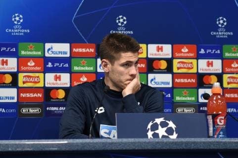 11.12.2018, xmeix, Fussball UEFA Champions League, TSG 1899 Hoffenheim, Pressekonferenz - Abschlusstraining, emspor, v.l. Andrej Kramaric (TSG 1899 Hoffenheim) DFL DFB REGULATIONS PROHIBIT ANY USE OF PHOTOGRAPHS as IMAGE SEQUENCES and or QUASI-VIDEO Manchetser