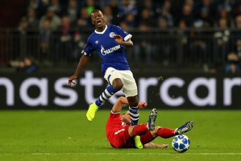 Hamza Mendyl (FC Schalke 04) beim Champions League Spiel (Saison 2018 19) FC Schalke 04 - Lokomotive Moskau. Copyright: Thomas Pakusch