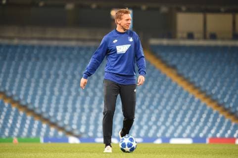 11.12.2018, xmeix, Fussball UEFA Champions League, TSG 1899 Hoffenheim, Pressekonferenz - Abschlusstraining, emspor, v.l. Hoffenheims Trainer Julian Nagelsmann (TSG 1899 Hoffenheim) DFL DFB REGULATIONS PROHIBIT ANY USE OF PHOTOGRAPHS as IMAGE SEQUENCES and or QUASI-VIDEO Manchetser