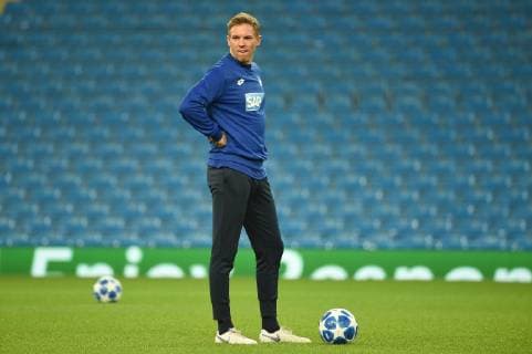 11.12.2018, xmeix, Fussball UEFA Champions League, TSG 1899 Hoffenheim, Pressekonferenz - Abschlusstraining, emspor, v.l. Hoffenheims Trainer Julian Nagelsmann (TSG 1899 Hoffenheim) DFL DFB REGULATIONS PROHIBIT ANY USE OF PHOTOGRAPHS as IMAGE SEQUENCES and or QUASI-VIDEO Manchetser