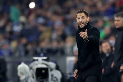 Chef-Trainer Domenico Tedesco (FC Schalke 04) beim Champions League Spiel (Saison 2018 19) FC Schalke 04 - Lokomotive Moskau. Copyright: Thomas Pakusch