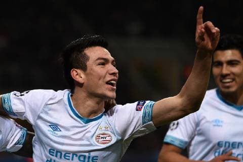 Db Milano 11 12 2018 - Champions League Inter-PSV Eindhoven foto Daniele Buffa Image nella foto: esultanza gol Hirving Lozano 