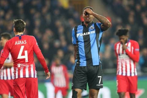 Club s Wesley Moraes reacts during a game between Belgian soccer team Club Brugge KV and Spanish club Athletico Madrid, in Brugge, Tuesday 11 December 2018, on the sixth and last day of the UEFA Champions League, in the group A. BRUNOxFAHY  x05488229x