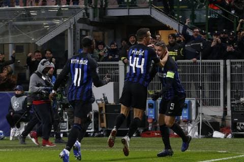 (L-R), Keita Balde of Inter Milan, Ivan Perisic of Inter Milan, Mauro Icardi of Inter Milan during the UEFA Champions League group C match between Internazionale Milan and PSV Eindhoven at Stadio Giuseppe Meazza on December 11, 2018 in Milan, Italy UEFA Champions League 2018 2019 xVIxVIxImagesx xJeroenxPutmansxIVx 13047387