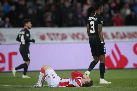 MARKO MARIN football Crvena zvezda during UEFA Champions League match against PSG Paris Saint Germain at Rajko Mitic stadium, Belgrade 11.12.2018. MarkoxMetlas 