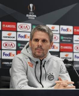 SOCCER - UEFA EL, Rapid vs Rangers VIENNA,AUSTRIA,12.DEC.18 - SOCCER - UEFA Europa League, group stage, SK Rapid Wien vs Glasgow Rangers, preview, press conference PK Pressekonferenz of Rapid. Image shows head coach Dietmar Kuehbauer (Rapid). Keywords: Wien Energie. GEPAxpictures xChristianxOrt