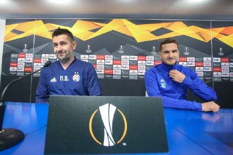 PXL_GNK Dinamo press concerence - Zagreb, Croatia 12.12.2018., Zagreb, Croatia - GNK Dinamo press conference PK Pressekonferenz on the occasion of UEFA Champions League football match with RSC Anderlecht. Nenad Bjelica, Petar Stojanovic.  LukaxStanzl PIXSELL