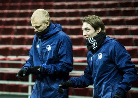 Rasmus Falk og Nicolai Boilesen ved FC Koebenhavn pressemoede forud for Europa League kampen mod Bordeaux, i Koebenhavn onsdag den 12. december 2018.. , Copenhagen Denmark  Copyright: JonasxOlufsonx COP102 78305 spdk20181212-174140-L