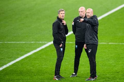 181212 Assistant coach Jens Fjellström, head coach Uwe Rösler and assistant coach Olof Persson of Malmö FF during a training session ahead of the Europa league match between Besiktas and Malmö FF on December 12, 2018 in Istanbul. Photo: Petter Arvidson BILDBYRAN kod PA 92174 Copyright: PETTERxARVIDSON BB181212PA053