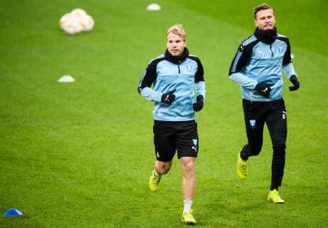 181212 Oscar Lewicki and Arnor Ingvi Traustason of Malmö FF during a training session ahead of the Europa league match between Besiktas and Malmö FF on December 12, 2018 in Istanbul. Photo: Petter Arvidson BILDBYRAN kod PA 92174 Copyright: PETTERxARVIDSON BB181212PA060