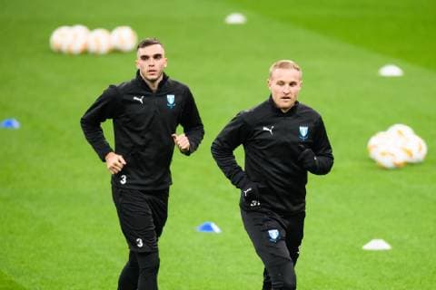 181212 Egzon Binaku and Franz Brorsson of Malmö FF during a training session ahead of the Europa league match between Besiktas and Malmö FF on December 12, 2018 in Istanbul. Photo: Petter Arvidson BILDBYRAN kod PA 92174 Copyright: PETTERxARVIDSON BB181212PA062