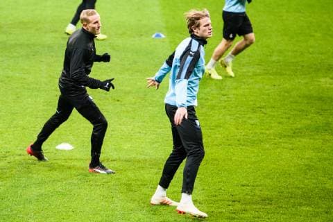 181212 Franz Brorsson and Hugo Andersson of Malmö FF during a training session ahead of the Europa league match between Besiktas and Malmö FF on December 12, 2018 in Istanbul. Photo: Petter Arvidson BILDBYRAN kod PA 92174 Copyright: PETTERxARVIDSON BB181212PA071