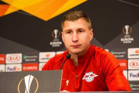 RB Leipzig - PK Fussball EL Leipzig, 12.12.2018, Red Bull Arena, Fussball, Euro League , RB Leipzig - Pressekonferenz vor dem Spiel gegen Trondheim , Im Bild: Willi Orban ,