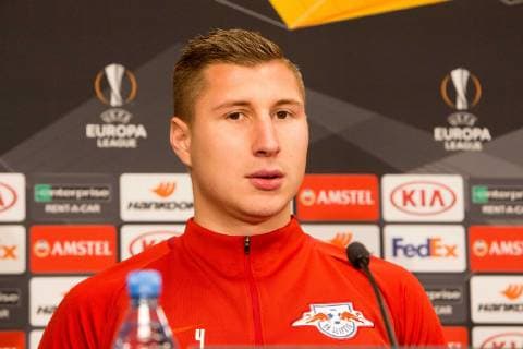 RB Leipzig - PK Fussball EL Leipzig, 12.12.2018, Red Bull Arena, Fussball, Euro League , RB Leipzig - Pressekonferenz vor dem Spiel gegen Trondheim , Im Bild: Willi Orban ,