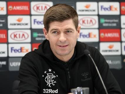 SOCCER - UEFA EL, Rapid vs Rangers VIENNA,AUSTRIA,12.DEC.18 - SOCCER - UEFA Europa League, group stage, SK Rapid Wien vs Glasgow Rangers, preview, press conference PK Pressekonferenz Rangers. Image shows head coach Steven Gerrard (Rangers). Keywords: Wien Energie. GEPAxpictures xChristianxOrt