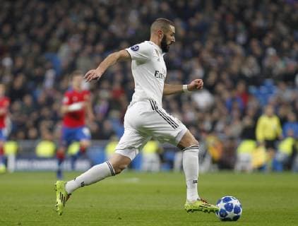 Soccer match between Real Madrid and CSK, of the Champions League 2018 2019, held at the Santiago Bernabeu stadium, in Madrid. (Photo: Jose Cuesta 261 Cordon Press). Karim Benzema Cordon Press