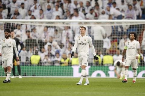 Sport Themen der Woche KW50 Sport Bilder des Tages (L-R) Isco of Real Madrid, Real Madrid goalkeeper Thibaut Courtois, Toni Kroos of Real Madrid, Marcelo of Real Madrid during the UEFA Champions League group G match between Real Madrid and CSKA Moskva at the Santiago Bernabeu stadium on December 12, 2018 in Madrid, Spain UEFA Champions League 2018 2019 xVIxVIxImagesx xMauricexvanxSteenxIVx 13053753
