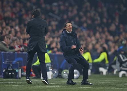 12.12.2018, Fussball UEFA Champions League 2018 2019, Gruppenphase, 6.Spieltag, Ajax Amsterdam - FC Bayern München, in der Johan Cruijff Arena Amsterdam. (L-R) Sportdirektor Hasan Salihamizic (Bayern München) und Trainer Niko Kovac (Bayern München)