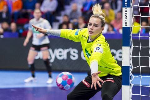 Handball, Frauen: EM, Niederlande - Deutschland Hauptrunde, Gruppe 2, 3. Spieltag im Palais des Sports Torhueterin Dinah Eckerle (Deutschland SG BBM Bietigheim) Nancy Palais des Sports Jean Weille Frankreich