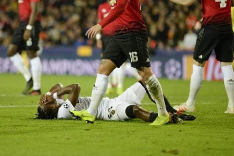 Batshuayi in action during the Uefa Champions League, football match between Valencia and Manchester on december 12, at Mestalla stadium in Valencia, Spain. Foto: Xisco Navarro Cordon Press