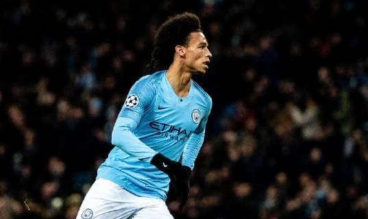12.12.2018, xfux, Fussball UEFA Champions League, Manchester City FC - TSG 1899 Hoffenheim, emspor, v.l. Leroy Sane (Manchester City FC) Torjubel, Goal celebration, celebrate the goal zum 1:1 Manchester