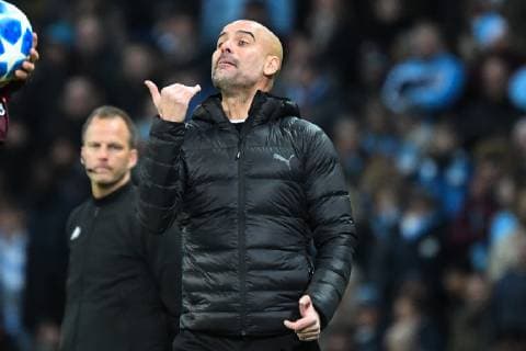 12.12.2018, xmeix, Fussball UEFA Champions League, Manchester City FC - TSG 1899 Hoffenheim, emspor, v.l. Trainer Pep Guardiola (Manchester City) DFL DFB REGULATIONS PROHIBIT ANY USE OF PHOTOGRAPHS as IMAGE SEQUENCES and or QUASI-VIDEO Manchester
