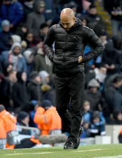 12.12.2018, xfux, Fussball UEFA Champions League, Manchester City FC - TSG 1899 Hoffenheim, emspor, v.l. Trainer Pep Guardiola (Manchester City FC) enttaeuscht, enttaeuscht schauend, dissapointed Manchester