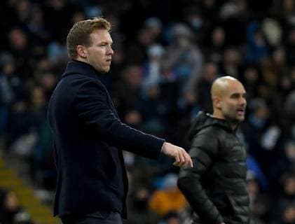 12.12.2018, xfux, Fussball UEFA Champions League, Manchester City FC - TSG 1899 Hoffenheim, emspor, v.l. Trainer Julian Nagelsmann (TSG 1899 Hoffenheim) gibt Anweisungen, gestikuliert, mit den Armen gestikulieren gives instructions, gesticulate, gesticolando. Manchester