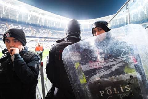 181213 Military personnel ahead of the Europa league match between Besiktas and Malmö FF on December 13, 2018 in Istanbul. Photo: Petter Arvidson BILDBYRN kod PA 92175 Copyright: PETTERxARVIDSON BB181213PA005