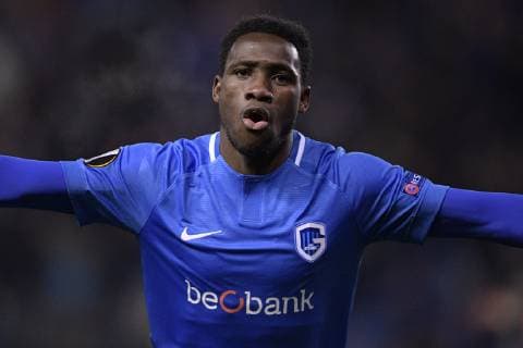 Genk s Joseph Paintsil celebrates after scoring during a game of Belgian soccer team KRC Racing Genk against Norwegian Sarpsborg 08 FF, in Genk, Thursday 13 December 2018, on day six of the Europa League group stage in group I. YORICKxJANSENS  x05489488x