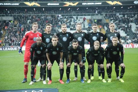 Malmo team photo during the UEFA Europa League match between Besiktas and Malmo at Vodafone Park in Istanbul , Turkey on December 13 , 2018. 