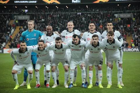 Besiktas team photo during the UEFA Europa League match between Besiktas and Malmo at Vodafone Park in Istanbul , Turkey on December 13 , 2018. 