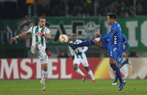 SOCCER - UEFA EL, Rapid vs Rangers VIENNA,AUSTRIA,13.DEC.18 - SOCCER - UEFA Europa League, group stage, SK Rapid Wien vs Glasgow Rangers. Image shows Veton Berisha (Rapid) and James Tavernier (Rangers). Keywords: Wien Energie. GEPAxpictures xChristianxOrt